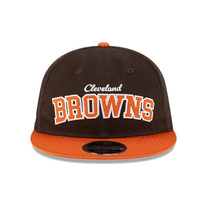 This is a Cleveland Browns NFL Historic Dark Brown Retro Crown 9FIFTY Snapback Adjustable Cap 2