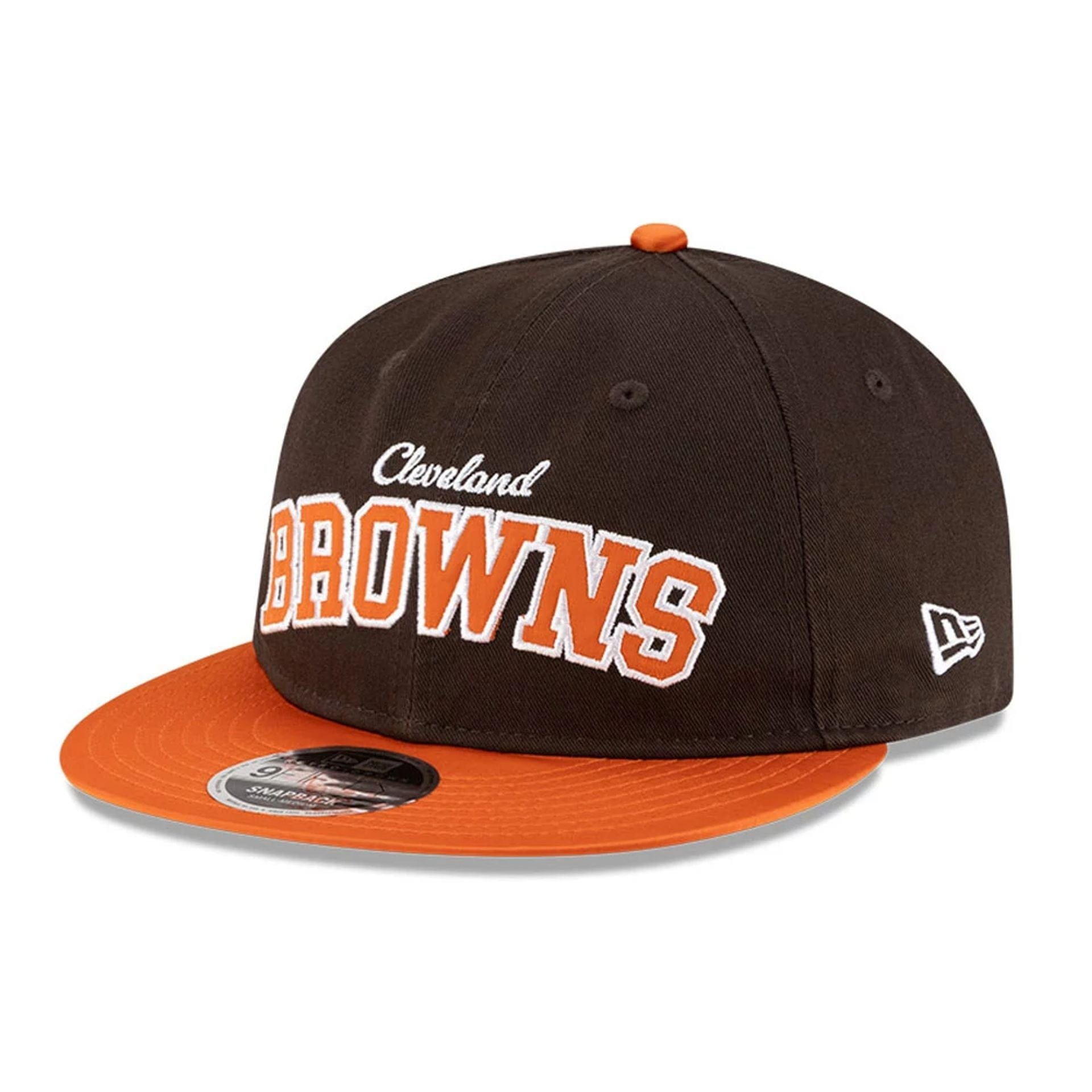 This is a Cleveland Browns NFL Historic Dark Brown Retro Crown 9FIFTY Snapback Adjustable Cap 3