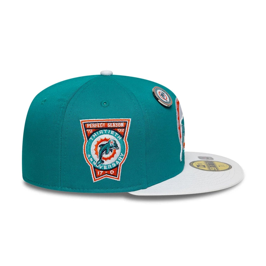 This is a Miami Dolphins NFL International Games 2025 Turquoise 59FIFTY Fitted Cap 5