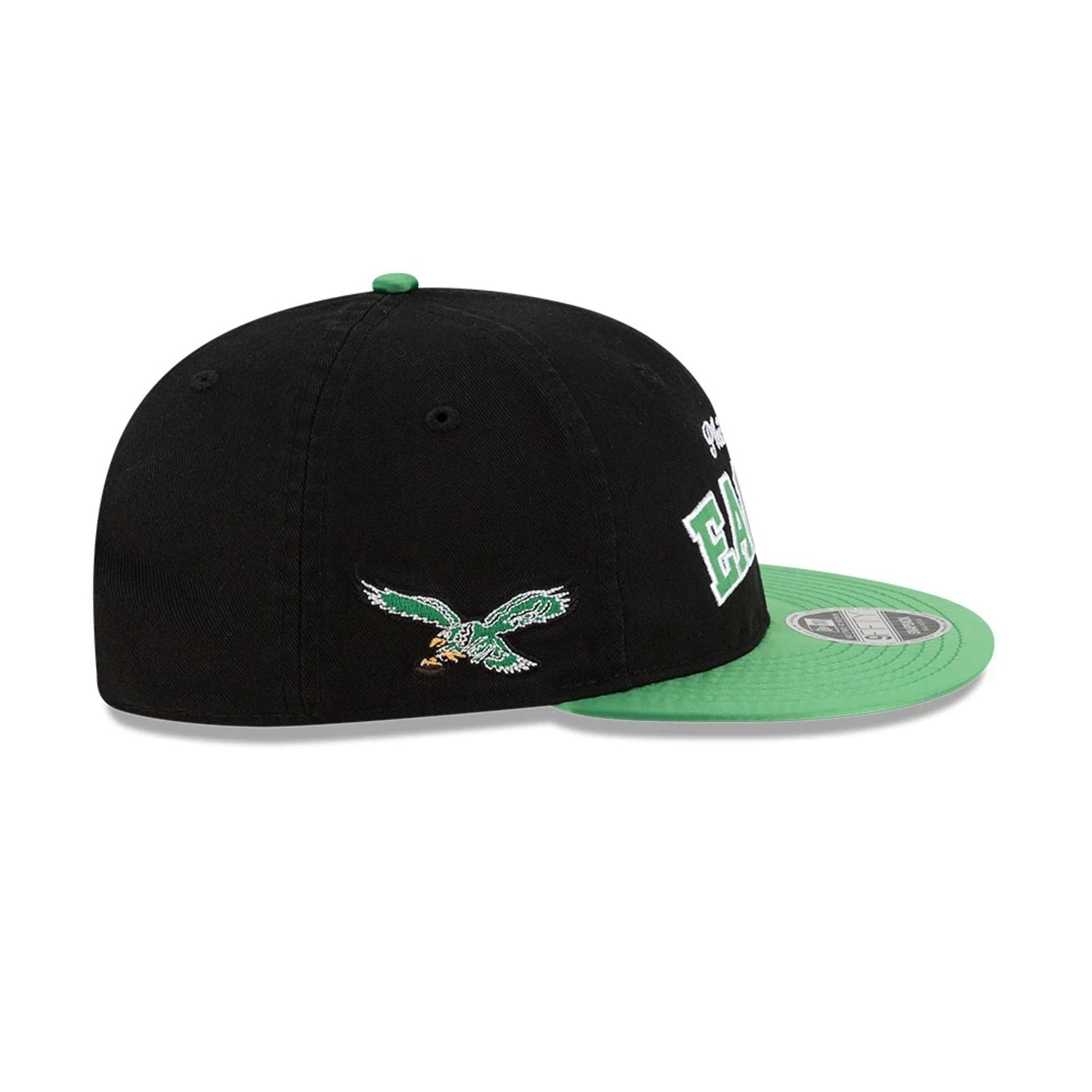This is a Philadelphia Eagles NFL Historic Black Retro Crown 9FIFTY Snapback Adjustable Cap 4