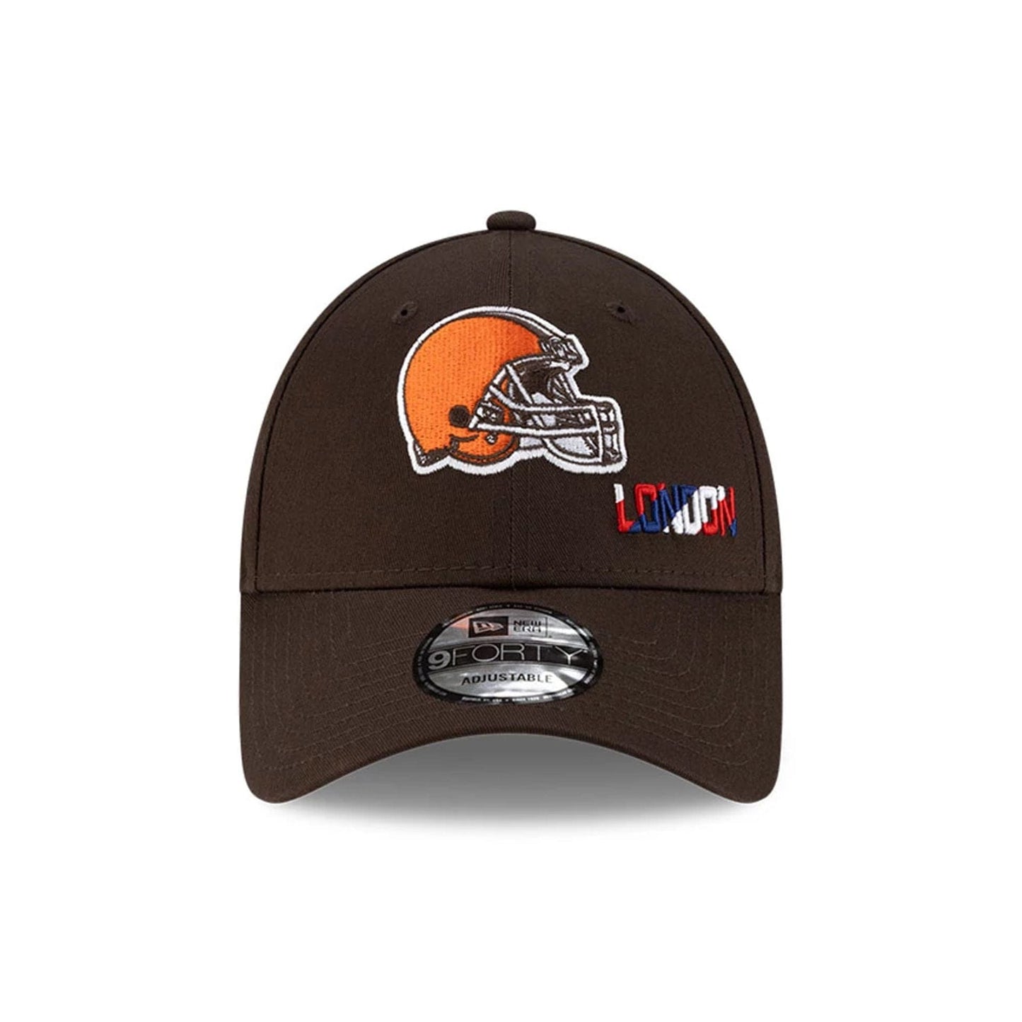 This is a Cleveland Browns NFL London Games 2025 Dark Brown 9FORTY Adjustable Cap 3