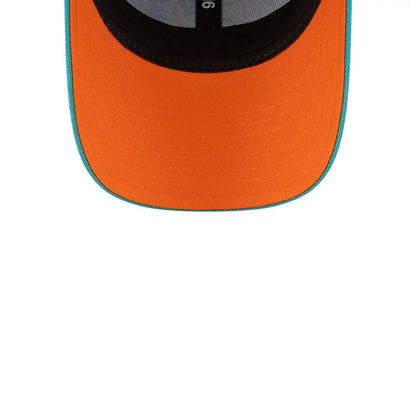 This is a Miami Dolphins NFL Madrid Game 2025 Turquoise 9FORTY Adjustable Cap 2
