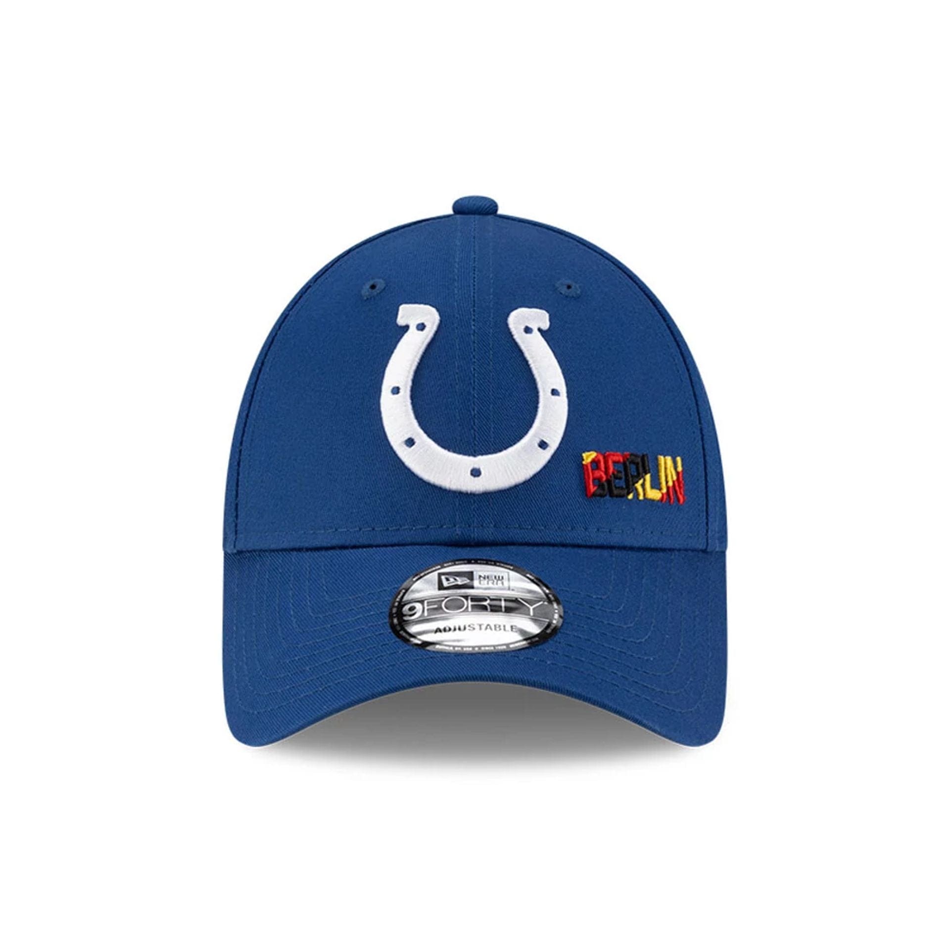 This is a Indianapolis Colts NFL Berlin Game 2025 Blue 9FORTY Adjustable Cap 3