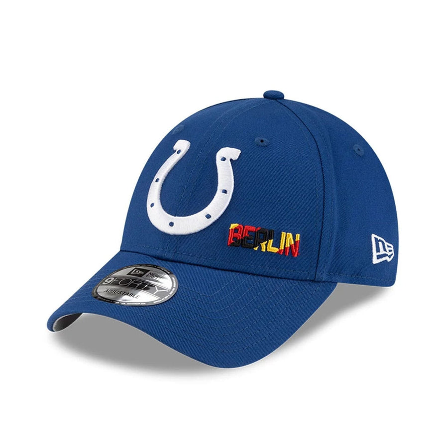 This is a Indianapolis Colts NFL Berlin Game 2025 Blue 9FORTY Adjustable Cap 1