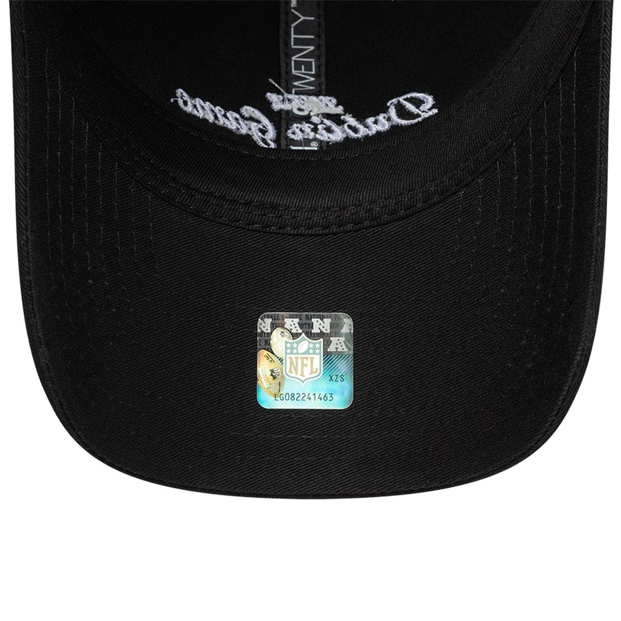 This is a Shield Logo NFL Dublin Game 2025 Black 9TWENTY Adjustable Cap 5
