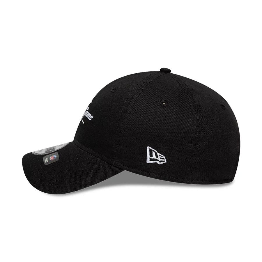 This is a Shield Logo NFL Dublin Game 2025 Black 9TWENTY Adjustable Cap 6
