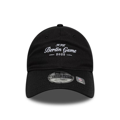 This is a Shield Logo NFL Berlin Game 2025 Black 9TWENTY Adjustable Cap 2
