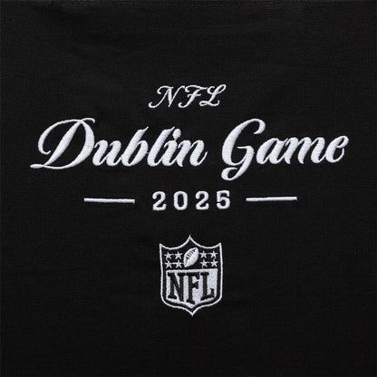 This is a Shield Logo NFL Dublin Game 2025 Black Tote Bag  3