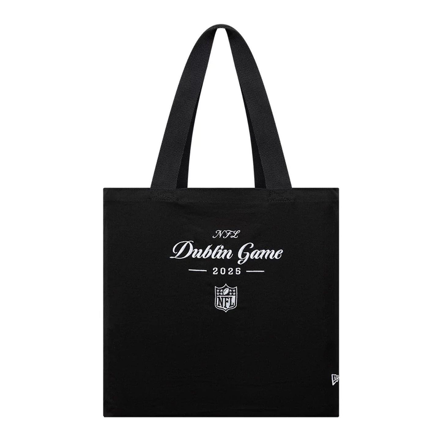 This is a Shield Logo NFL Dublin Game 2025 Black Tote Bag  1