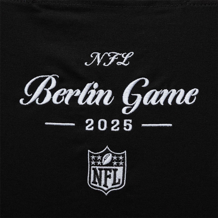 This is a Shield Logo NFL Berlin Game 2025 Black Tote Bag  3