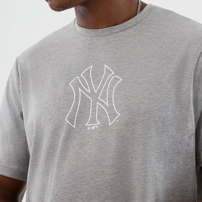 The Male model is wearing New York Yankees MLB Back To School Grey T-Shirt 3