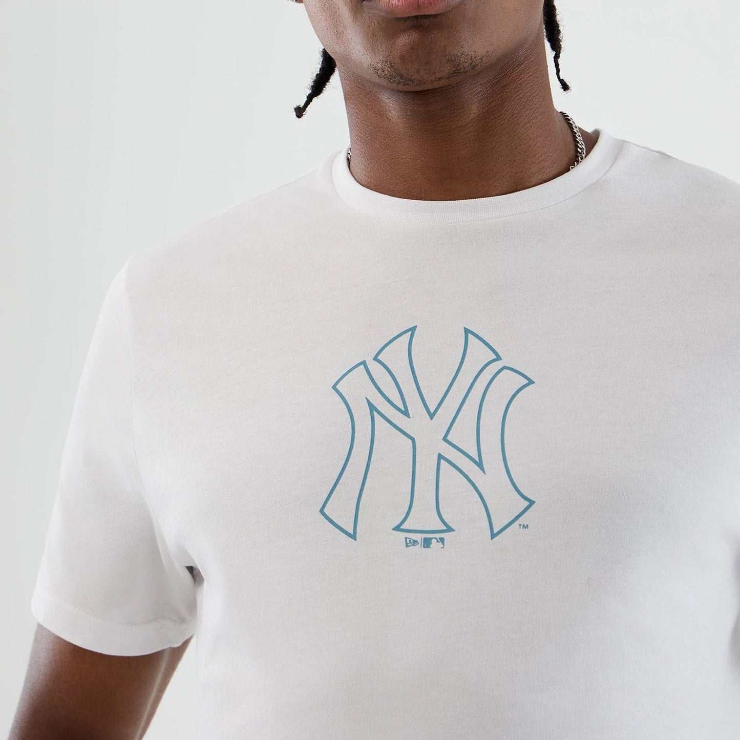 The Male model is wearing New York Yankees MLB Back To School White T-Shirt  3