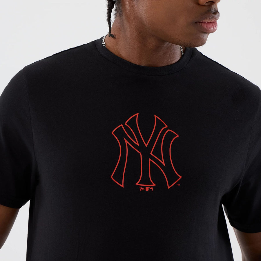 The Male model is wearing New York Yankees MLB Back To School Black T-Shirt  3