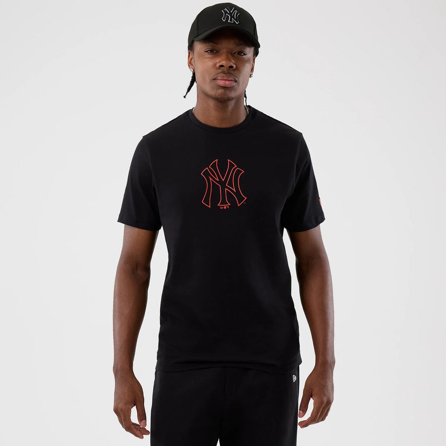 The Male model is wearing New York Yankees MLB Back To School Black T-Shirt  1