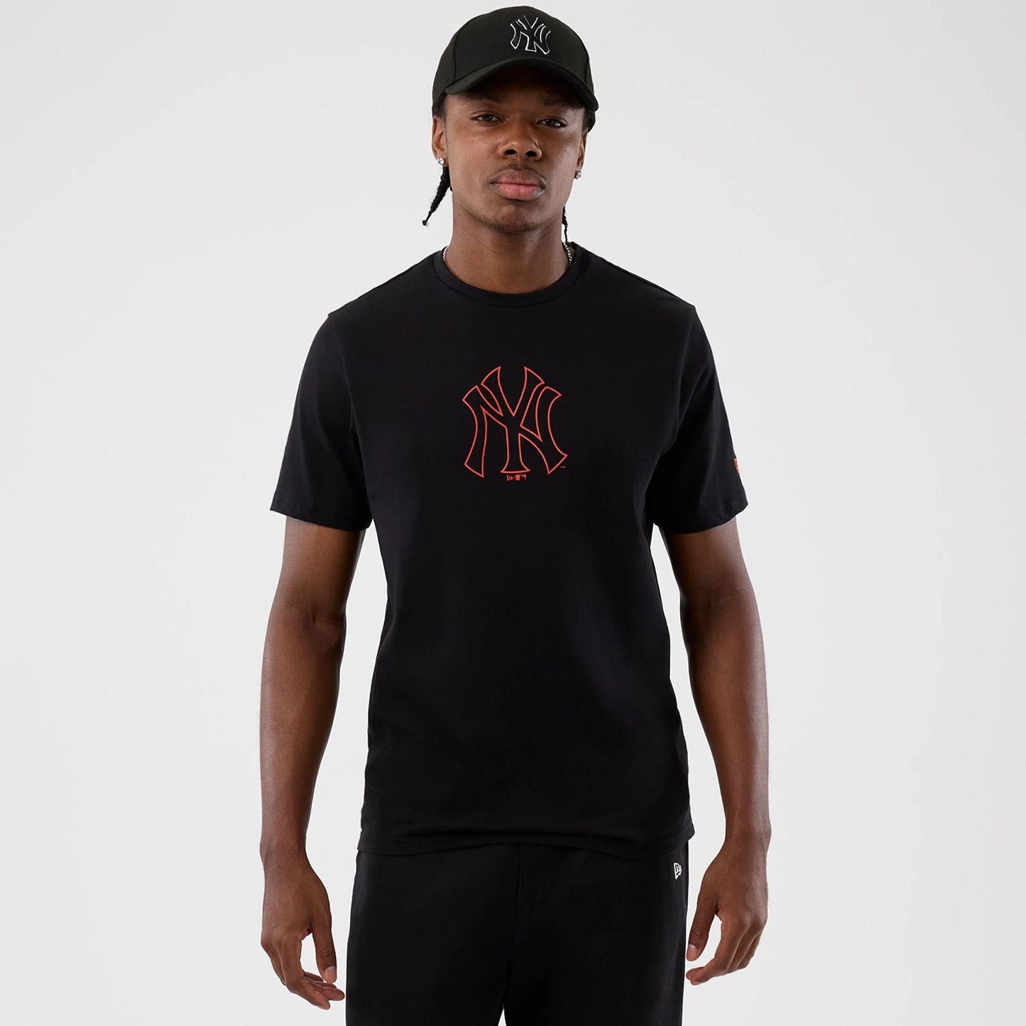 The Male model is wearing New York Yankees MLB Back To School Black T-Shirt  1