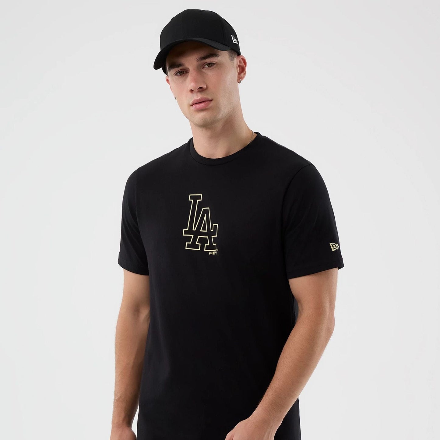 The Male model is wearing LA Dodgers MLB Back To School Black T-Shirt  4