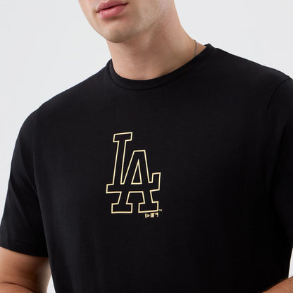 The Male model is wearing LA Dodgers MLB Back To School Black T-Shirt  3