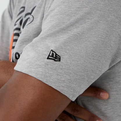 The Male model is wearing  New Era Back To School Grey T-Shirt  5