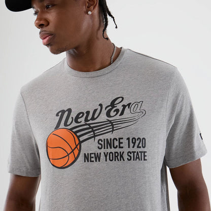 The Male model is wearing  New Era Back To School Grey T-Shirt  6