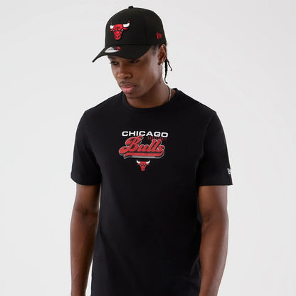 The Male model is wearing Chicago Bulls NBA Back To School Black T-Shirt  4