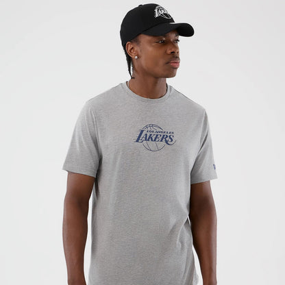 The Male model is wearing LA Lakers NBA Back To School Grey T-Shirt 6
