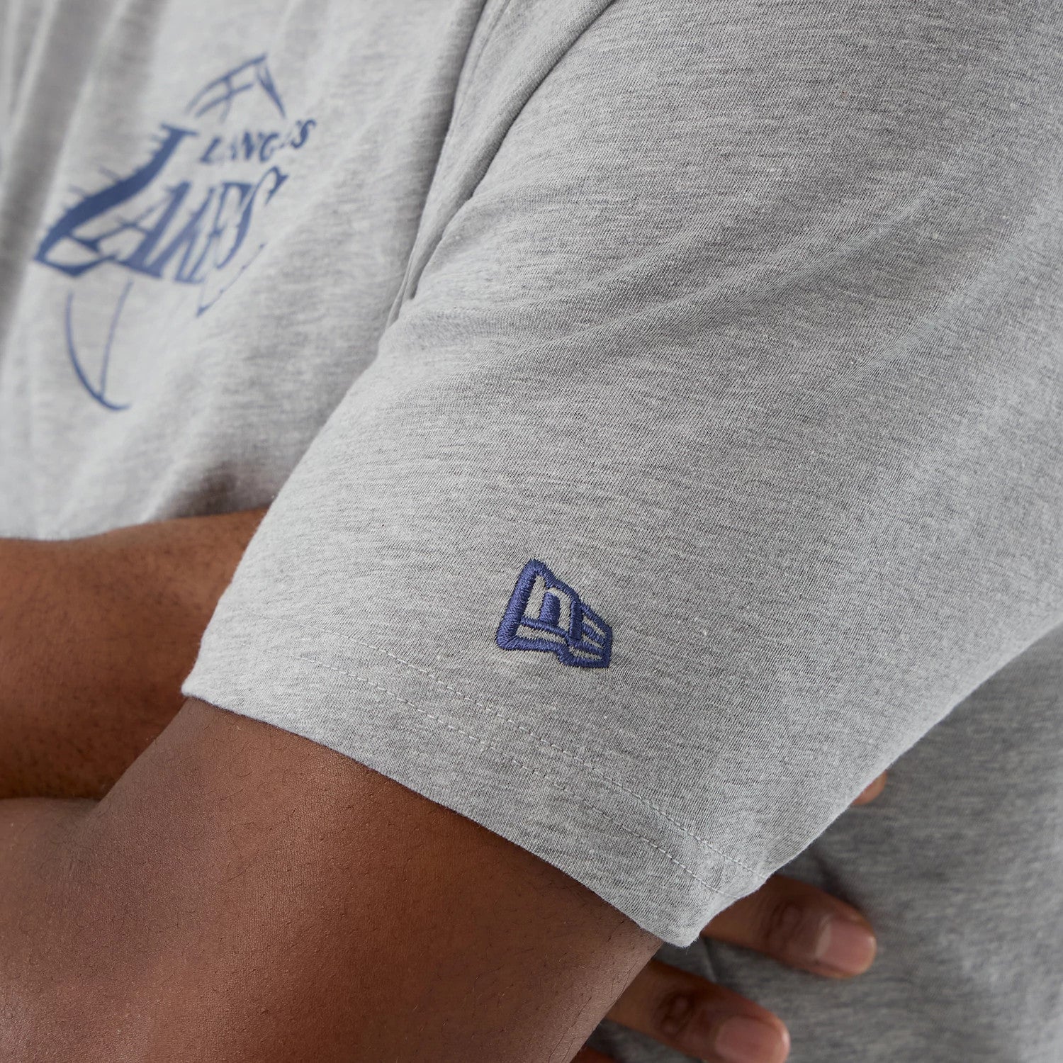 The Male model is wearing LA Lakers NBA Back To School Grey T-Shirt 5