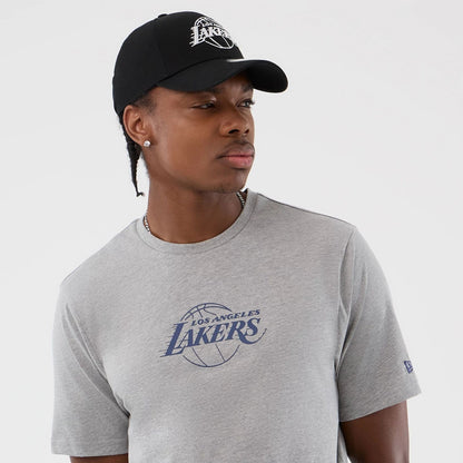 The Male model is wearing LA Lakers NBA Back To School Grey T-Shirt  3
