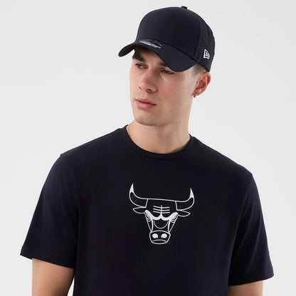 The Male model is wearing Chicago Bulls NBA Back To School Navy T-Shirt  6