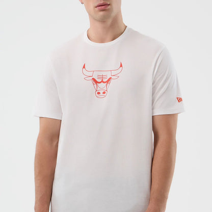 The Male model is wearing Chicago Bulls NBA Back To School White T-Shirt  3