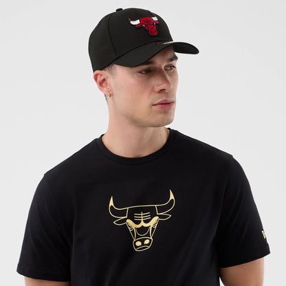 The Male model is wearing Chicago Bulls NBA Back To School Black T-Shirt  6
