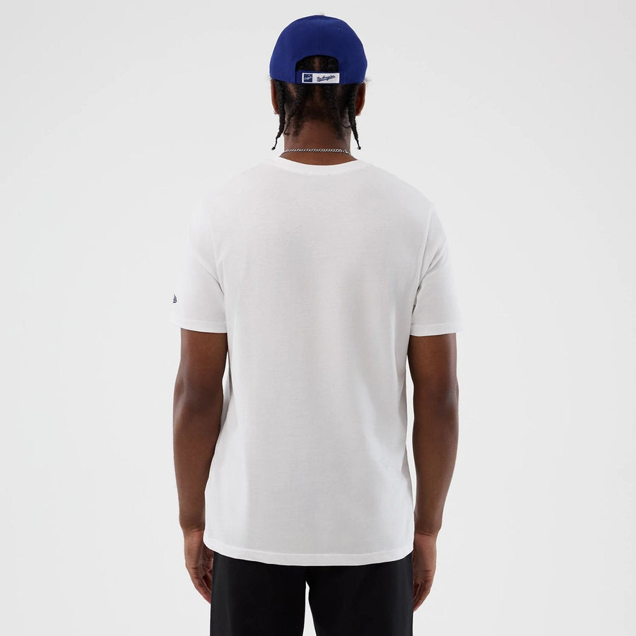 The Male model is wearing LA Dodgers MLB Back To School White T-Shirt  2