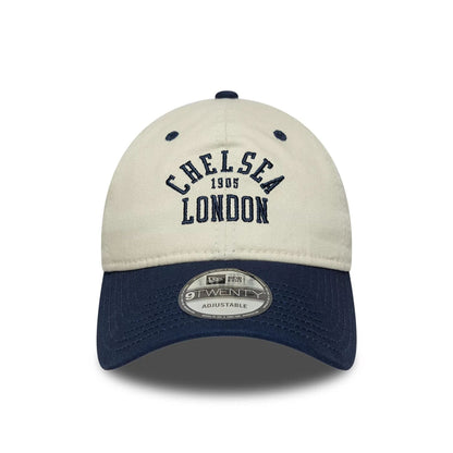 This is a Chelsea FC Lion Crest College Light Beige 9TWENTY Adjustable Cap 2