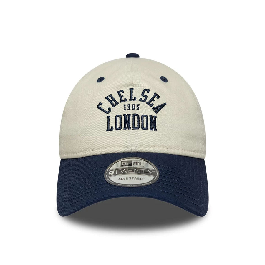 This is a Chelsea FC Lion Crest College Light Beige 9TWENTY Adjustable Cap 2