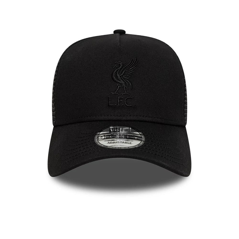 This is a Liverpool FC Tonal Black 9FORTY A-Frame Trucker Adjustable Cap 2