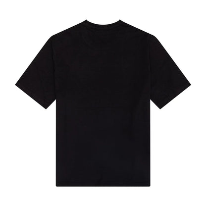 The Male model is wearing New York Yankees MLB Large Logo Graphic Black T-Shirt 2