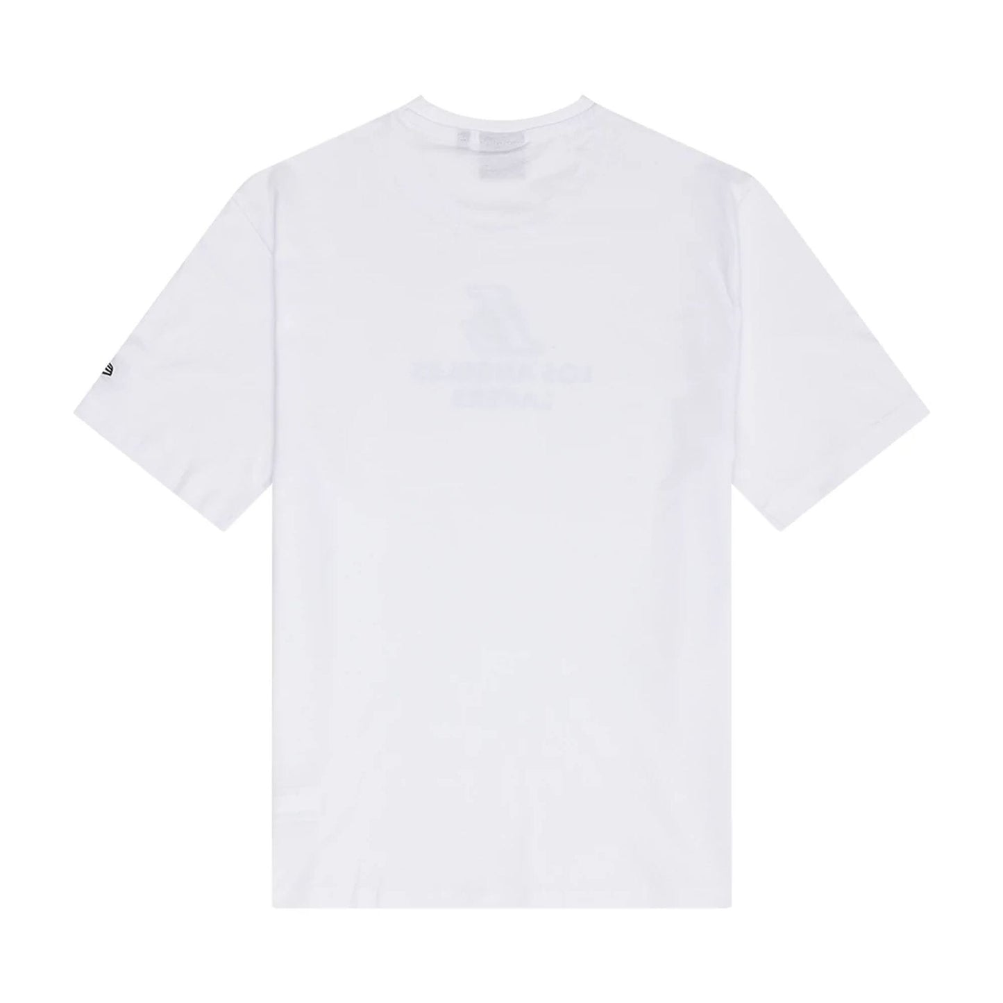 The Male model is wearing LA Lakers NBA Outline Graphic White T-Shirt 2