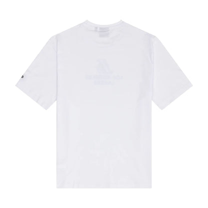 The Male model is wearing LA Lakers NBA Outline Graphic White T-Shirt 2