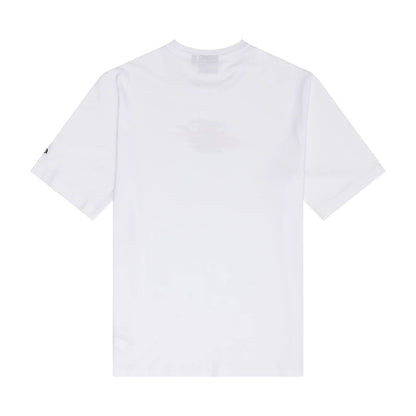 The Male model is wearing Chicago Bulls NBA Paint Graphic White T-Shirt 2