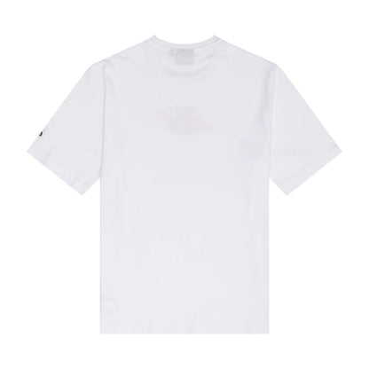 The Male model is wearing Chicago Bulls NBA Paint Graphic White T-Shirt 2