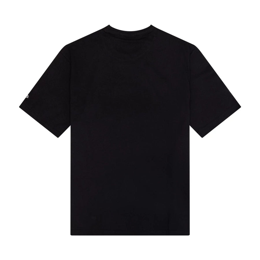 The Male model is wearing New Era Sticker Graphic Black T-Shirt 2