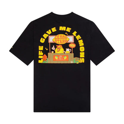 The Male model is wearing New Era Summer Graphic Black Oversized T-Shirt 2