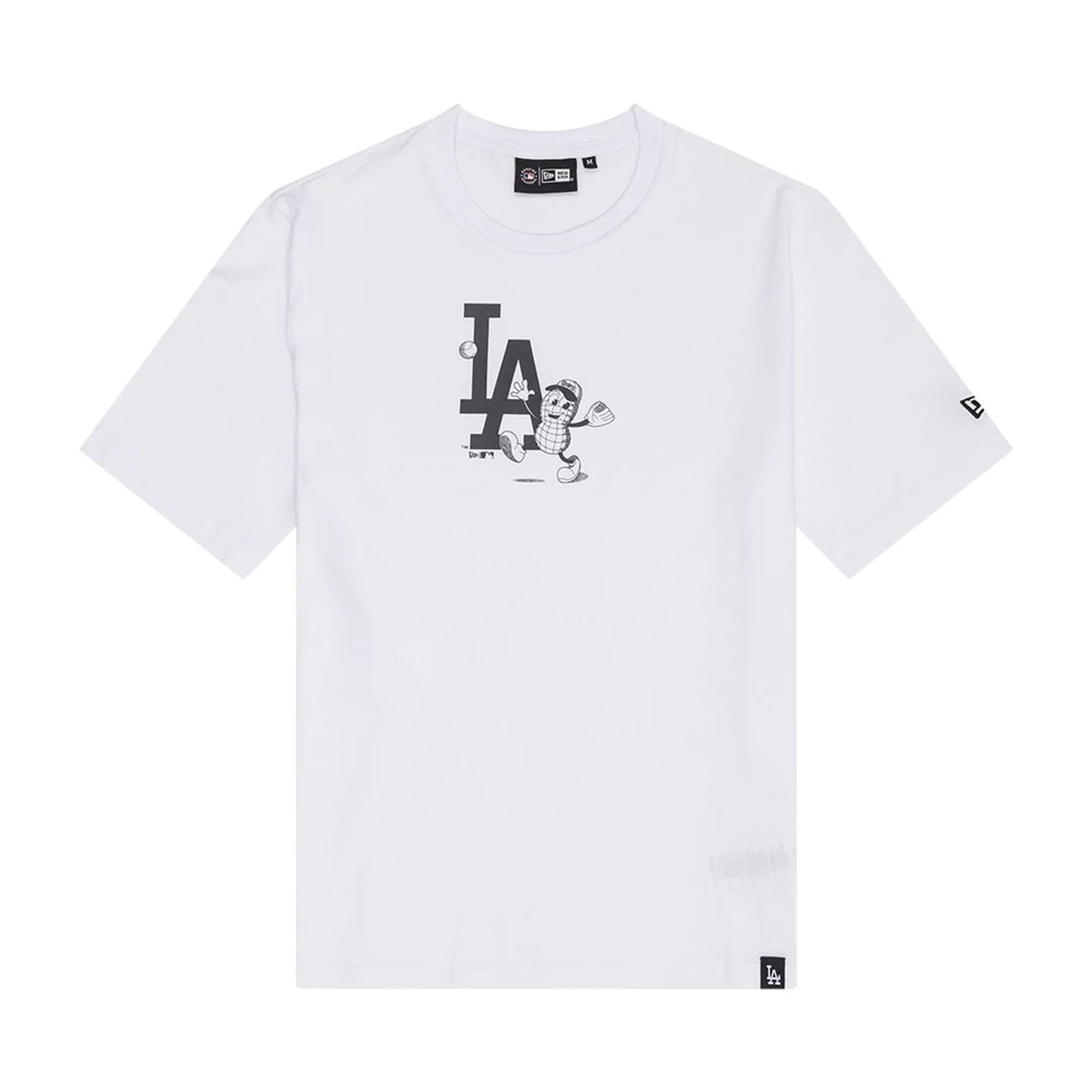 The Male model is wearing LA Dodgers MLB Food Graphic White T-Shirt 1