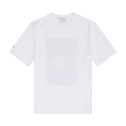The Male model is wearing LA Lakers NBA Photographic White T-Shirt 2
