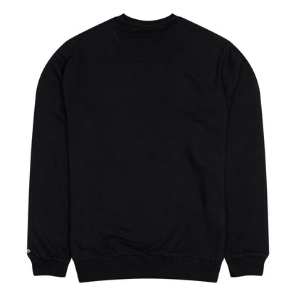 The Male model is wearing New Era Fun Graphic Black Crew Neck Sweater 2