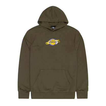 The Male model is wearing LA Lakers NBA Graphic Green Pullover Hoodie 1