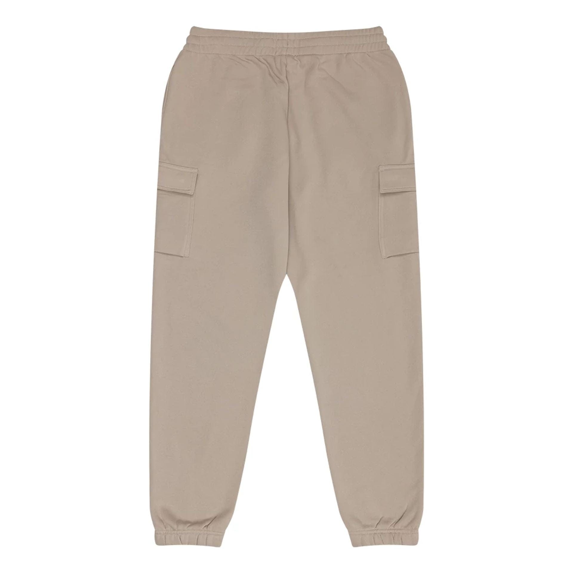 The Male model is wearing New Era Flag Light Beige Cargo Joggers 2