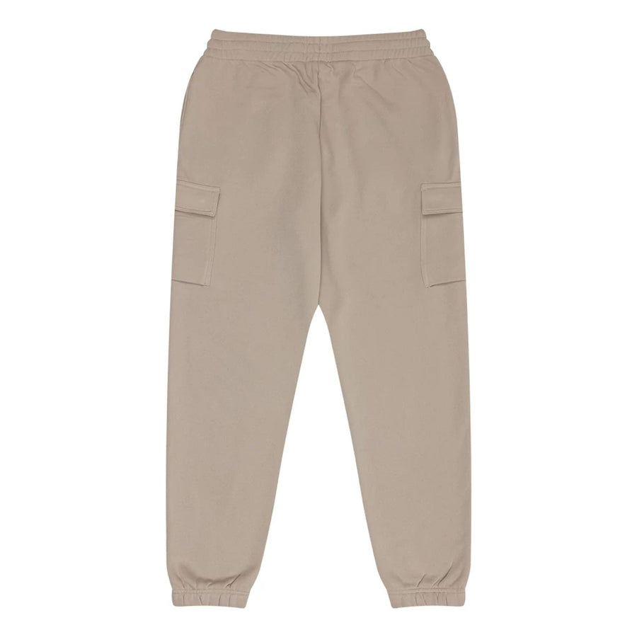 The Male model is wearing New Era Flag Light Beige Cargo Joggers 2