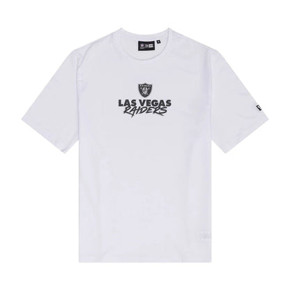 The Male model is wearing Las Vegas Raiders NFL Graphic White T-Shirt 1