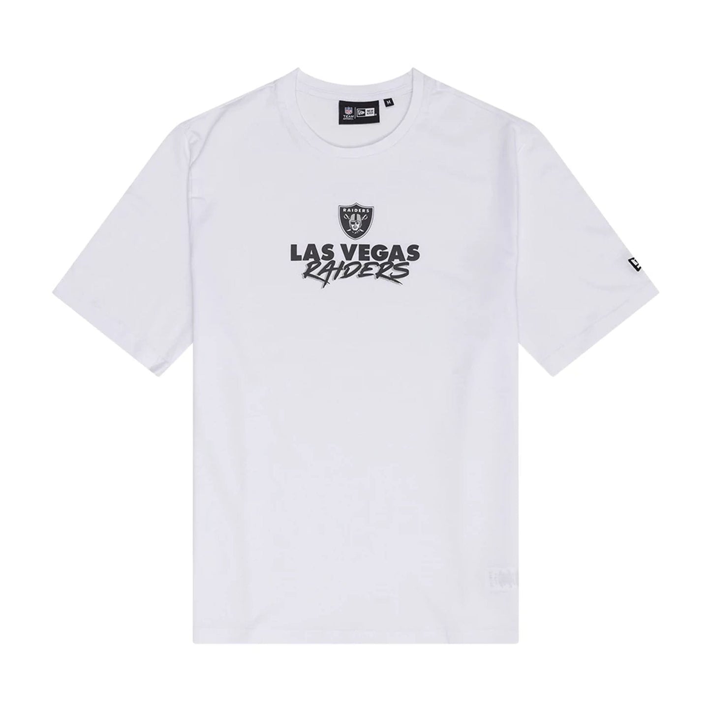 The Male model is wearing Las Vegas Raiders NFL Graphic White T-Shirt 1