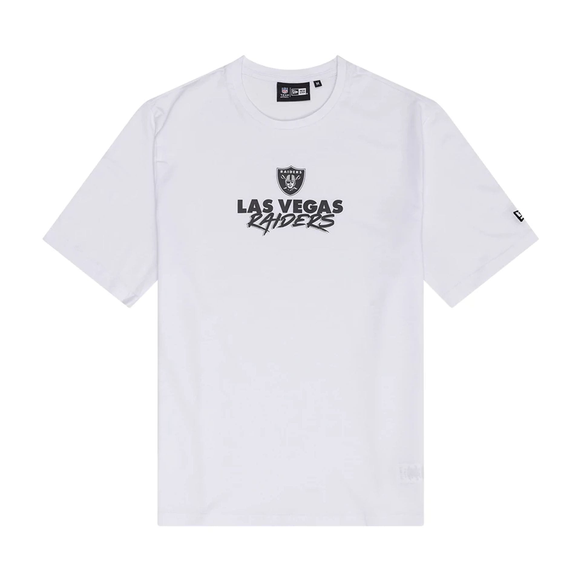 The Male model is wearing Las Vegas Raiders NFL Graphic White T-Shirt 1